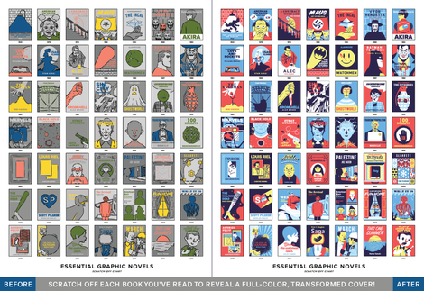 Scratch Off Essential Graphic Novel Poster | Pop Chart Lab | 20% off with promo code STANDUPCOMICS, including mounting accessories